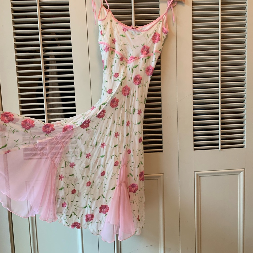 Pink flowered Betsey Johnson sundress size 4
